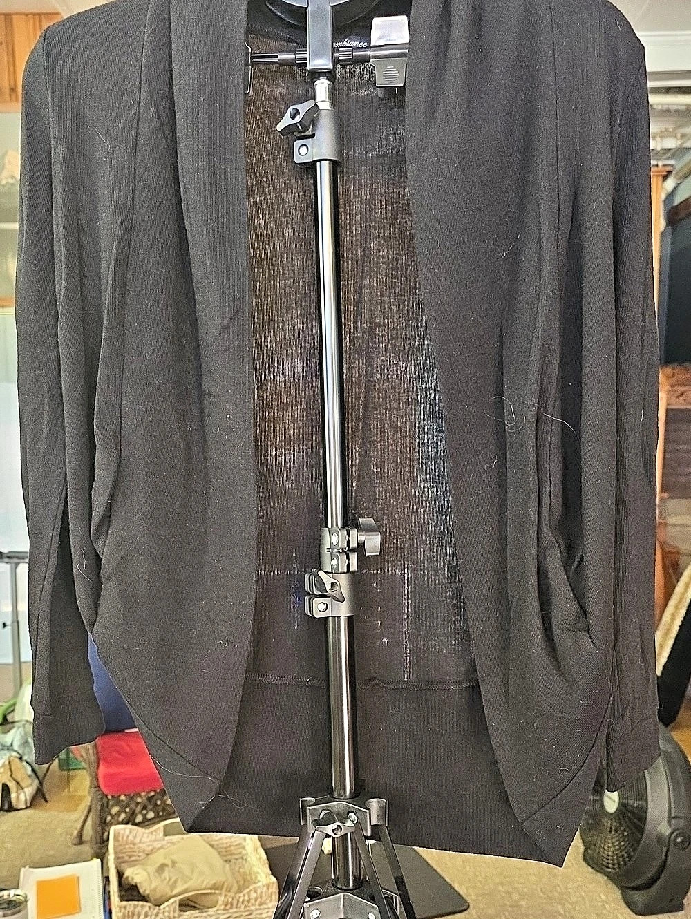 ambiance Black Zip Front Cardigan Size Medium